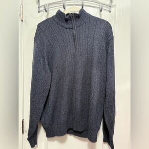 Oscar de la Renta Gray 1/4 Zip Ribbed pullover Sweater Men’s XXL Classic preppy